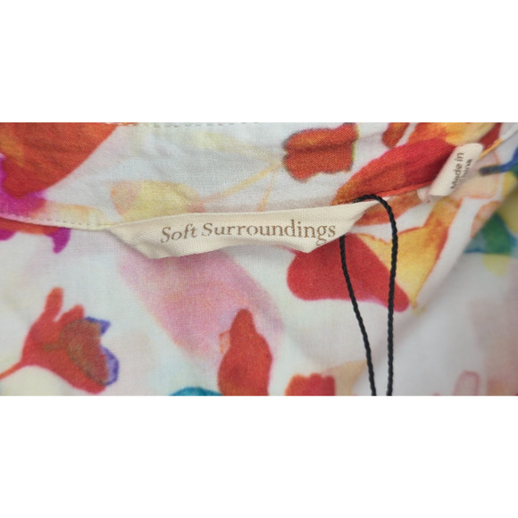 Soft Surroundings Womens Colorful M Button Down Light Sleeveless Summer Tunic - Picture 5 of 5